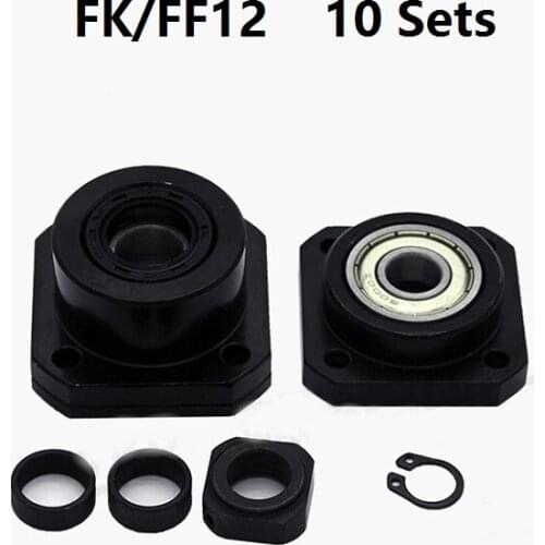 10pcs FK12 Fixed Side and 10pcs FF12 Floated Side for ball screw end support cnc part 10 sets FK/FF12