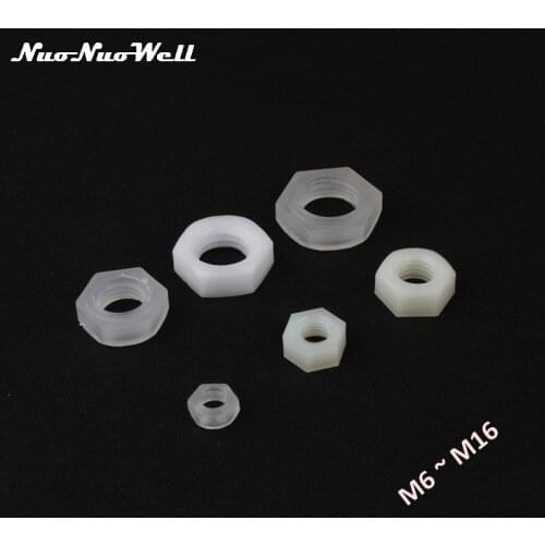 10pcs NuoNuoWell Plastic Hexagon M6~M16 Thread Nut Connector Adapter Aquarium Air Pump Fish Tank Fittings Nut cap