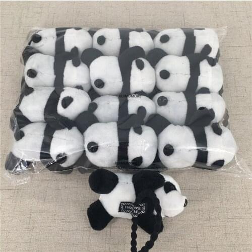 12PCS NEW Panda 8CM And 5CM Plush Stuffed DOLL , Girl Ladys Hair Decor Toy