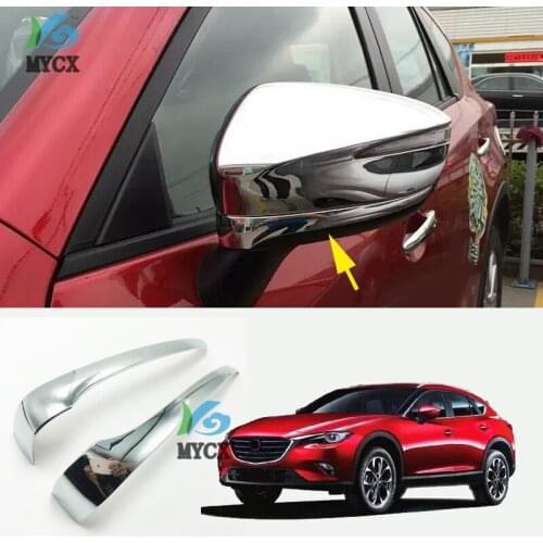 2PCS Chrome Side Door Rearview Rear View Mirror Covers Trim Car Styling For Mazda CX-4 CX4 CX 4 2016 2017 2018 Accessories