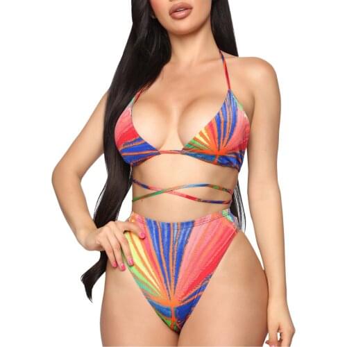 2021 Summer Sexy Mirco Bikini Sets Women High Waist Push Up Thong Swimsuit Female Brazilian Bathing Suit Swimwear Biquini