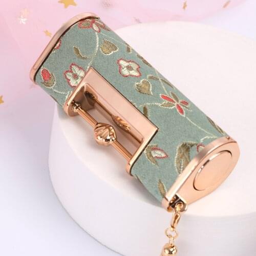 34x26x77.6mm Chinese Style Concentric Lock Buckle Lip Balm Tube Square Empty Refillable Bottles Lipstick Tube Travel Makeup Tool