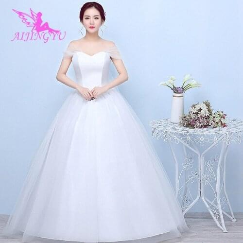 AIJINGYU 2021 2020 girl Customized new hot selling cheap ball gown lace up back formal bride dresses wedding dress FU105