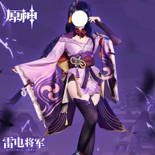 Anime Genshin Impact Raiden Shogun Ba'al Game Suit Kimono Uniform Cosplay Costume Carnival Halloween Party Outfit For Women NEW