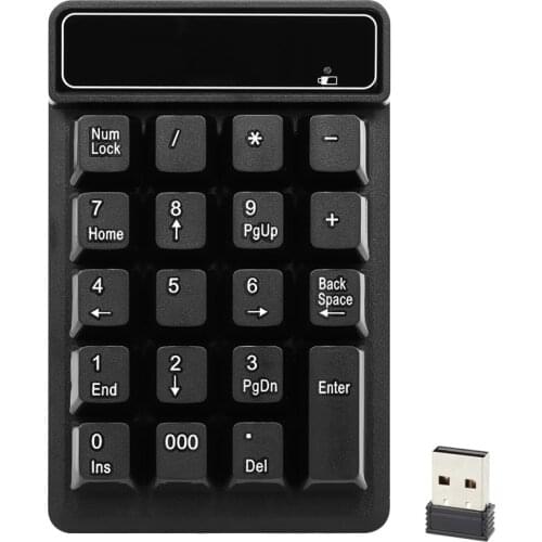2.4Ghz Wireless Numeric Keypad Mechanical Number Pad Keyboard 19 Keys USB Receiver Water-proof keyboard for Laptop Desktop PC