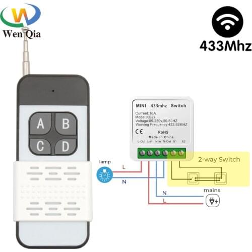 Wireless Light Switch 16A Mini Module Smart Home Control With Transmitter Keyfob Timer Circuit Breaker For WallSwitch Outlet Led