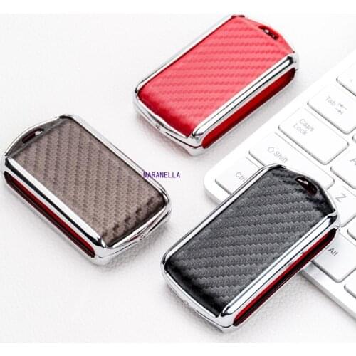 Car Leather Carbon Fiber Key Case For Volvo XC40 XC60 S90 XC90 V90 2017 2018 2019 T5 T6 T8 Smart Remout Key Cover Replacement