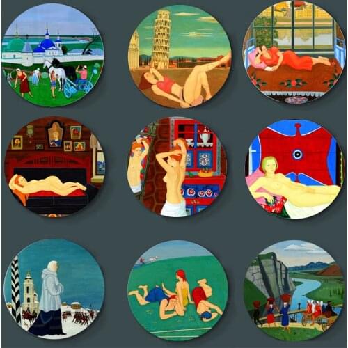 Home Bar Studio Wall Decorative Background Art Plate Handmade Wall Plate Yury Rysukhin Painting Decorative Plate Ornament
