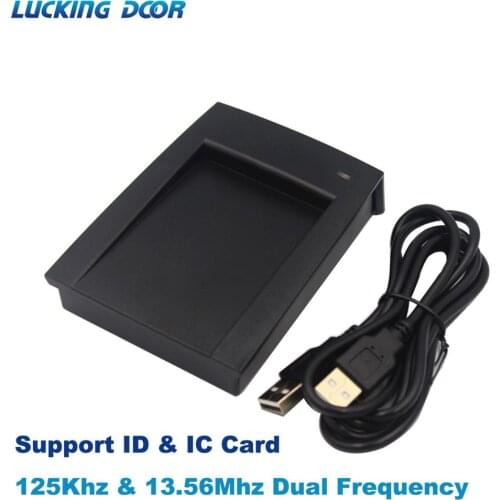 Dual Frequency 125Khz 13.56Mhz ID IC USB Reader Access Control Smart USB Card Reader Support Window System Linux