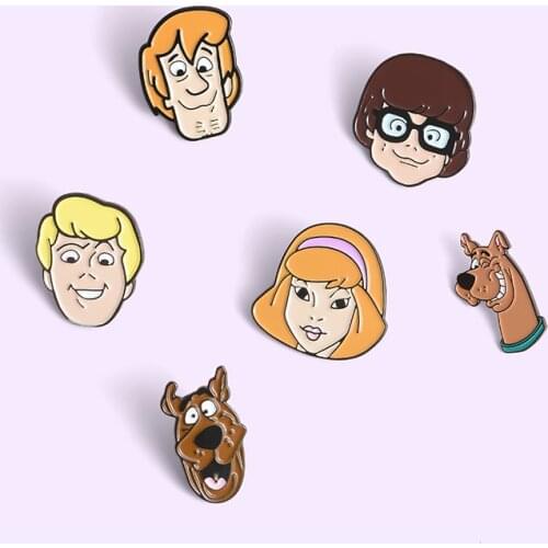 Adventure Science Fiction Movies Enamel Brooches Cartoon Family Avatar Lapel Pins Scooby Partner Avatar Badges Gifts For Friends