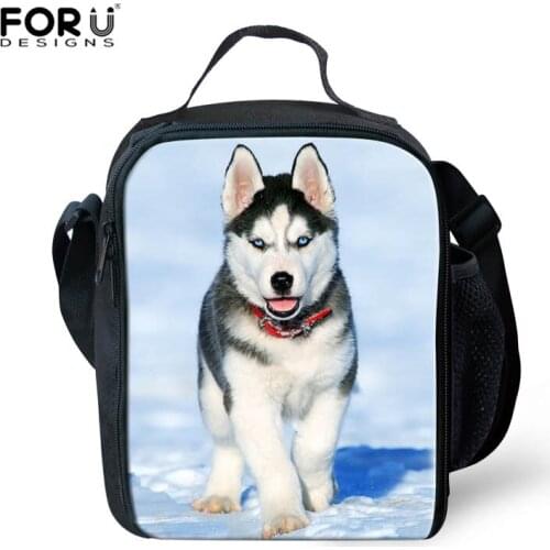 FORUDESIGNS Husky Dog Fashion Lunch Bag For Women Kids Men Insulated Box Tote Lunchbag Thermal Food Lunch Bags Picnic Food Bag