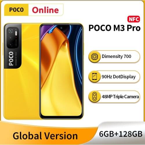Global Version POCO M3 Pro 5G 6GB RAM 128GB ROM 90Hz 6.5” FHD+ DotDisplay Dimensity 700 Octa Core 5000mAh 48MP NFC Smartphone