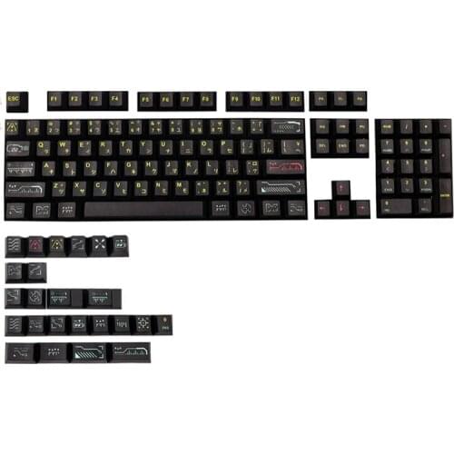 HOT-128 Keys/Set Awaken Keycap PBT 5 Side Dye Subbed Key Caps for MX Switch Mechanical Keyboard for Cherry Profile