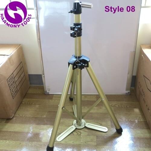 HARMONY 1 Piece LF-1066 Champagne Gold Adjustable Tripod Stand Aluminium Alloy Hairdressing Training Mannequin Head Holder Clamp