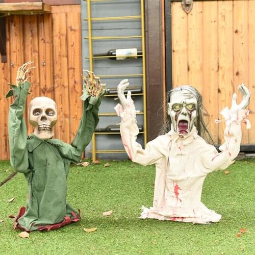 Halloween Christmas Theme 2021 Good Electric Horror Voice Control Ghost Halloween Ornaments Lightweight Long Lasting
