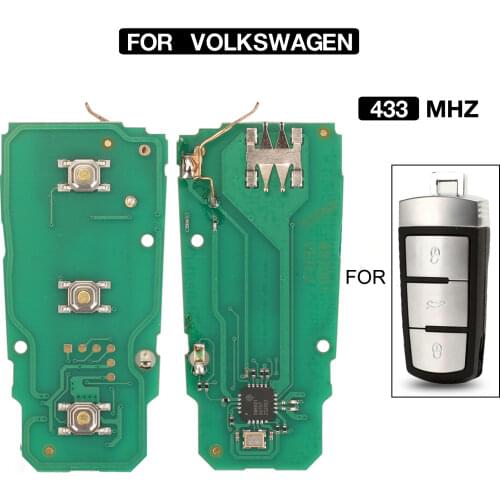 Kutery 3 Buttons 433MHZ ID48 Chip 3C0959752BA Smart Remote Key Circuit Board For VW Passat B6 3C B7 Magotan CC Replace