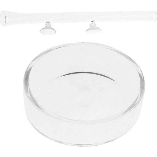 Aquarium Clear Shrimp Feeding Food Dish Tray Feeder With 22cm/27/30cm Tube