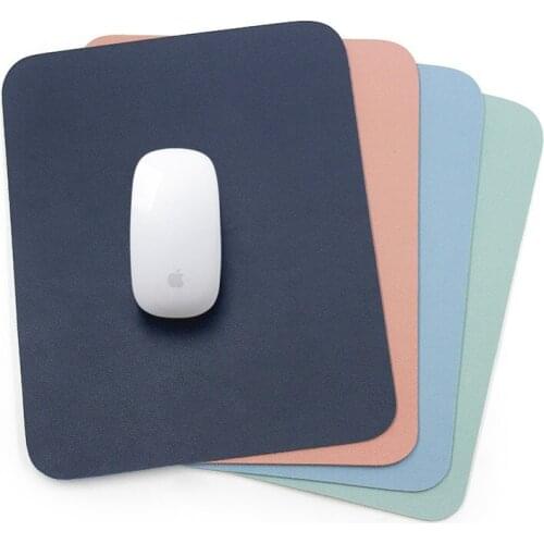 Mouse Pad Cute Double-sided Mat Pad for Mouse Mice Office 21x26cm Mousepad PU Leather Waterproof Cup Mats Deskpad Girls