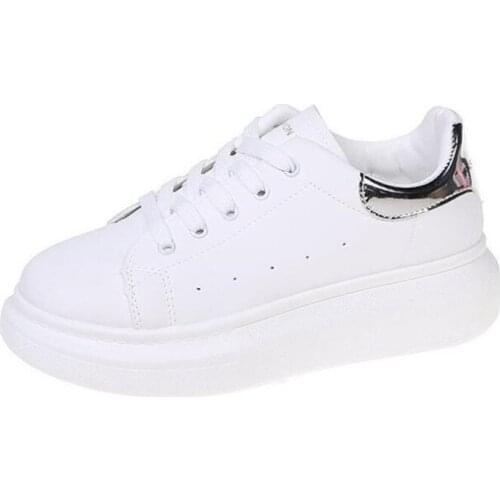 New girls sneakers fashion imitation leather lightweight and comfortable all-match thick-soled couple casual shoes shoes women