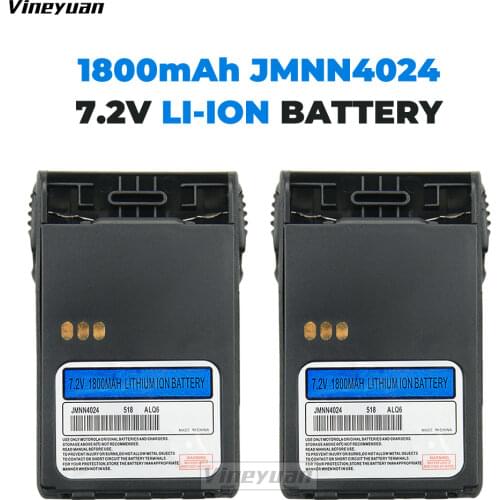 2PCS 7.2v 1800mAh JMNN4023 JMNN4024 Li-ion Two-Way Radio Battery for Motorola GL2000 GP328 Plus GP329 GP329 Plus
