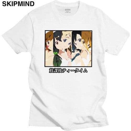 Fashion Musical Anime K-On-Yui Hirasawa T-shirt Men Short Sleeve Japan Music Manga Shirt Summer Tee Cotton Tshirt Merchandise