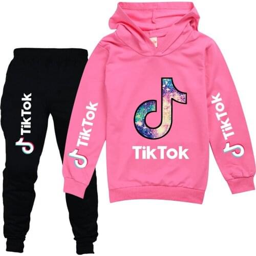 TIK TOK Fashion Kids Clothing Set Children Clothes Sets Cartoon Baby Girls Outfits Teenagers Boys Sports Suit