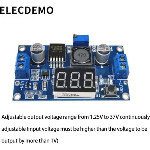 New DC-DC adjustable power supply module LM2596 voltage regulator module with voltmeter display function demo board