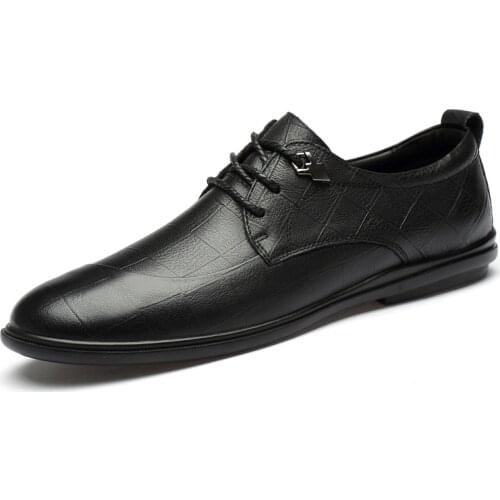 2021 New Men Casual Shoes Genuine Leather Business Oxfords Luxury Elegant Gentleman Shoes Men Wedding Social Dress Mens Shoes