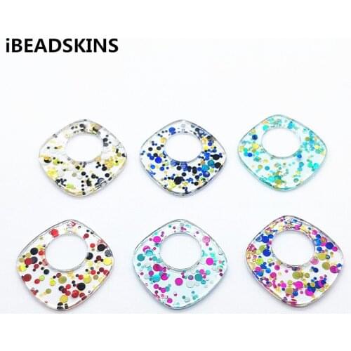 New arrival! 36x36mm 100pcs Built-in sequins Oval charm for Jewelry Findings/Earrings DIY parts,Jewelry Findings & Components