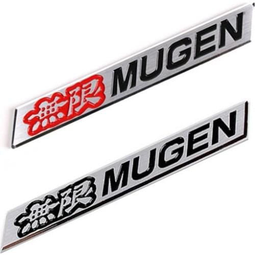 New 3D Aluminum Mugen Emblem Chrome Logo Rear Badge Car Trunk Sticker Car Styling For Honda Civic Accord CRV Fit