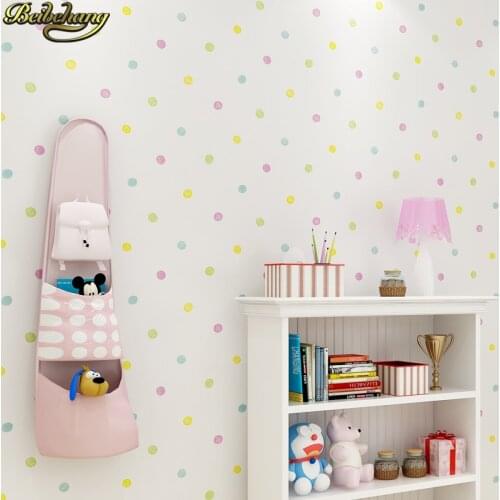 Beibehang Self-adhesive wallpaper simple wallpaper small dot childrens room boy girl bedroom background wall stickers painting