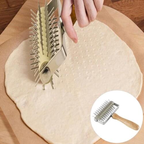 Pizza Pie Pastry Dough Puncher Cookies Needle Roller Pitter Kitchen Emboss Tool