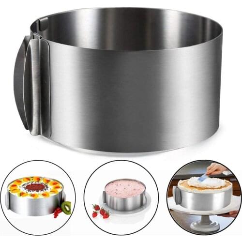 Stainless Steel Adjustable Cake Ring Round Mousse Cake Cutter Metal Cake Mold Baking Tools Circle Mousse Mould 3d Bakeware