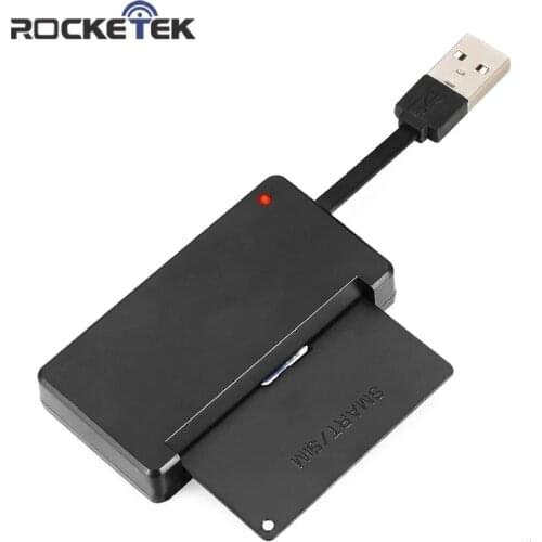 Rocketek USB 2.0 Smart Card Reader cac,ID Bank card,sim card cloner connector cardreader adapter pc computer laptop accessories