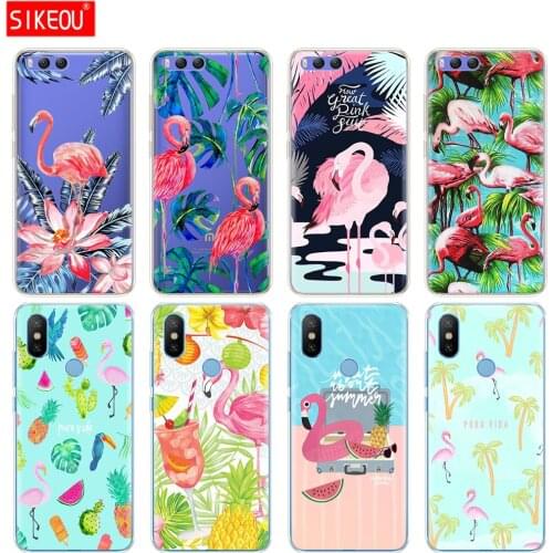 Silicone Cover Case For Xiaomi Mi 8 8SE A1 A2 5 5S 5X 6 Mi5 MI6 NOTE 3 MAX Mix 2 2S Summer Flamingos Love