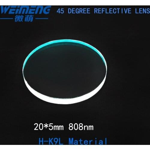 Weimeng 20*5mm 808nm H-K9L 45 Degree reflective lens optical mirror circular shape for Laser cutting welding engraving machine
