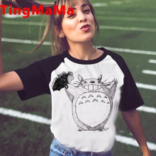 Studio Ghibli Totoro Miyazaki Hayao summer top women harajuku 2021 ulzzang japanese tshirt clothes harajuku vintage