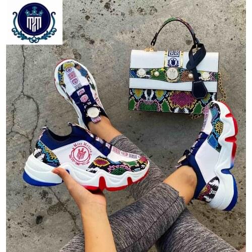 Miss Melisa Shoes and Bag stylish blue sneakers bag set Code S113