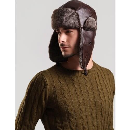 High Quality Winter Hats For Men Women Bomber Hat Fur Hat With Ears Cap With Ear Flags Russian Hat Gorras Chapeu Snow Caps