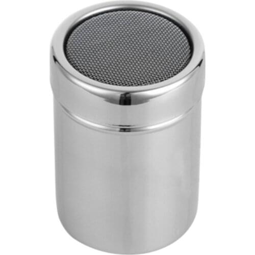 1 Pcs Stainless Steel Fine Mesh Shaker Sugar Powder Sifter Sprinkler Dredgers Chocolate Coffee Sugar Shaker with Lid Can