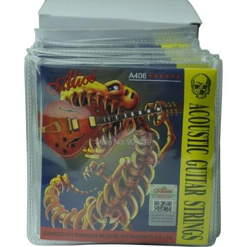 10Sets Alice Acoustic Guitar Strings Steel Core Coated Copper Alloy Winding 6 Strings Set A406L A406SL