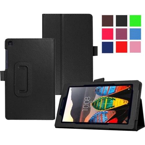 100PCS/Lot By DHL Fedex Litchi Folding Stand PU Cover Case For Lenovo Tab 3 7 Essential 710F/I W/Pen Slot
