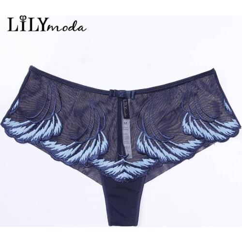 2018 Sexy Womens Thong Panties Soft Lingerie Transparent Embroidery Underwear Seamless Briefs T Back Panties For Laides Hot