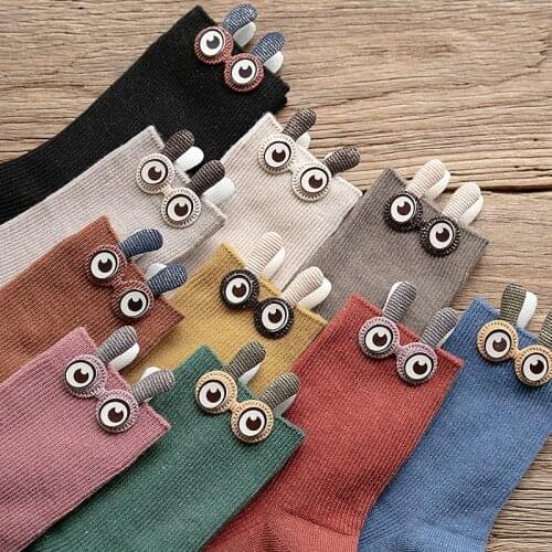 2020 Winter Spring Lovely Cartoon Cotton Socks For Women Fashion Girls Big Eyes Sock 3D sock
