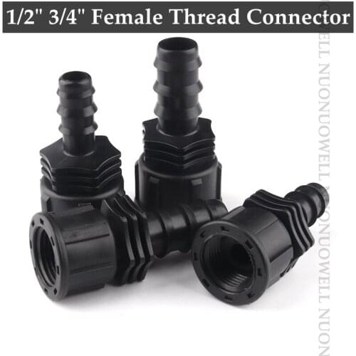 4pcs 1/2" 3/4" Female Thread Connector Irrigation PE Pipe Connectors Threaded Garden Water Connectors Pagoda Straight Adapter