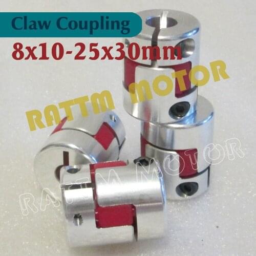 4pcs 8x10mm CNC Flexible Jaw Spider Plum Coupling Shaft Coupler D25L30