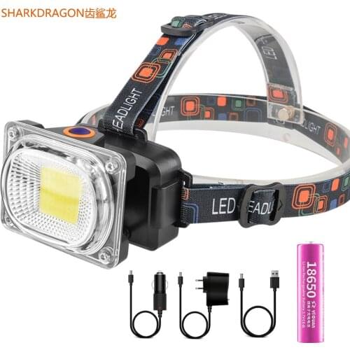 40000LM Super powerful COB LED Headlamp DC Rechargeable Work head lamp use 18650 Battery Waterproof Hunting Camping Lighting