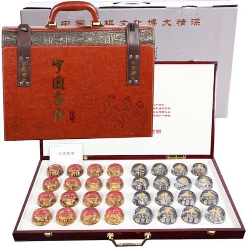 Large Sculpture Chess Portable Travel Gathering Crystal Pieces Chinese Chess High End Gifts Xadrez Jogo Chessboard Games Ed50zm