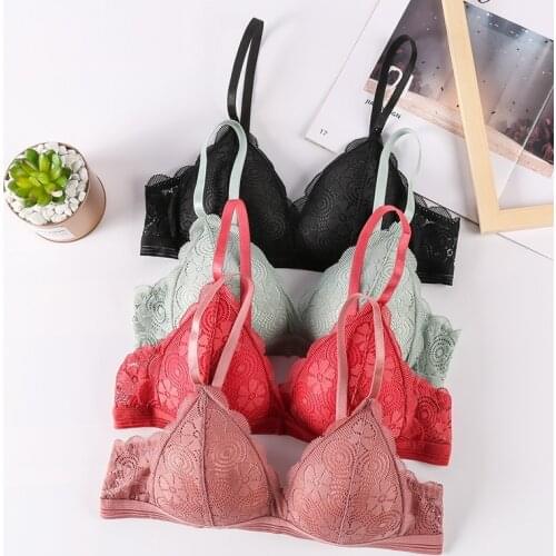 Sexy Floral Lace Bras Wire Free Bralette Lingerie Female Seamless Women Bras Transparent Brassiere Intimates