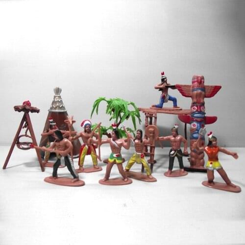 Moldel Figures 8 Pcs Indian Tribes Wild West Western Region Cowboy Toys NEW